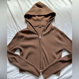 brown john galt ribbed zip up jacket